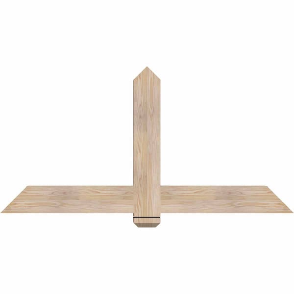 Ekena Millwork Eugene Smooth Timber Gable Bracket, Douglas Fir, 60"W x 30"H x 3 1/2"D x 5 1/2"F, 12/12 Pitch GBW060X30X0406EUG00SDF - main